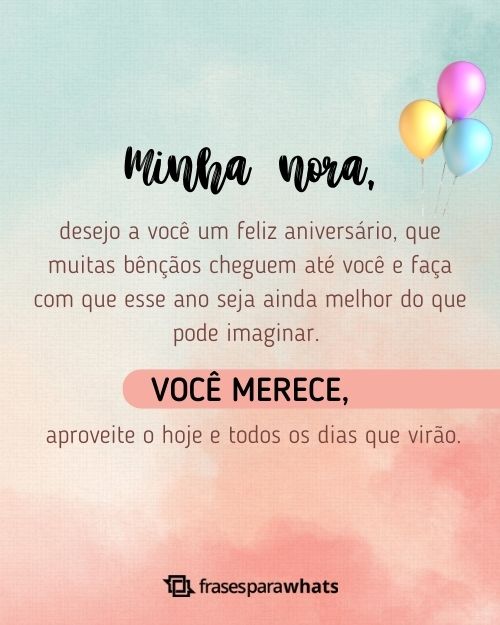 Mensagem de Aniversário para Nora