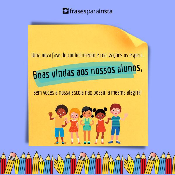 Mensagem de Boas vindas para Alunos