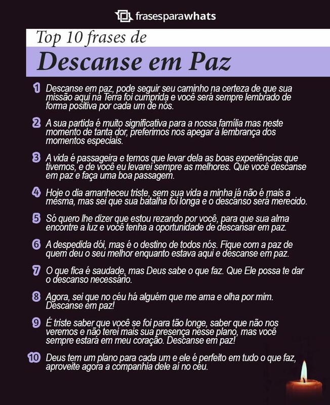 Descanse em Paz para demonstrar Luto por um ente querido