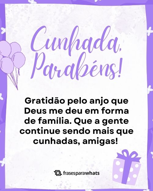 Mensagem de Feliz Aniversário para Cunhada +56 Opções de Felicitação