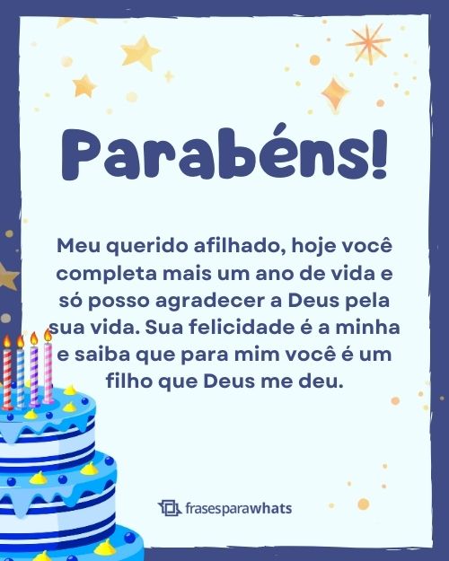 Mensagens de Aniversário para Afilhado +30 Opções para Felicitá-lo com Carinho